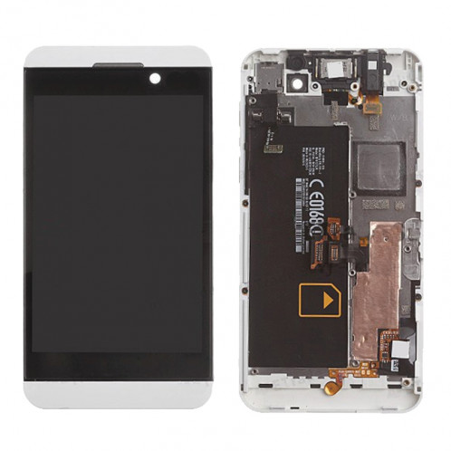 iPartsBuy LCD Écran + Écran Tactile Digitizer Assemblée avec Cadre pour BlackBerry Z10 4G (Blanc) SI542W156-06