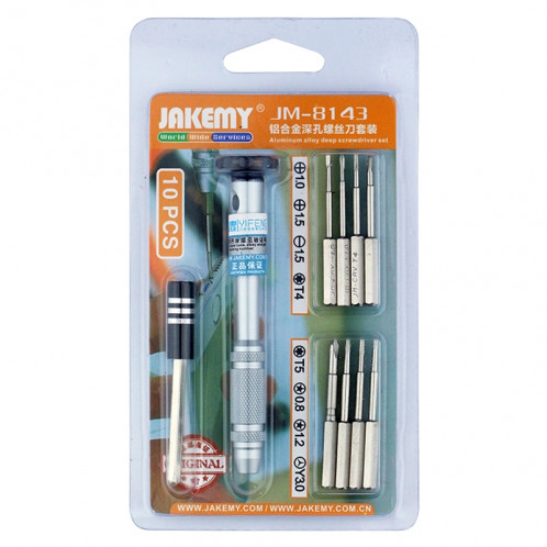 JAKEMY JM-8143 10 en 1 multifonctionnel alliage d'aluminium tournevis outils Kit SJ2287581-05