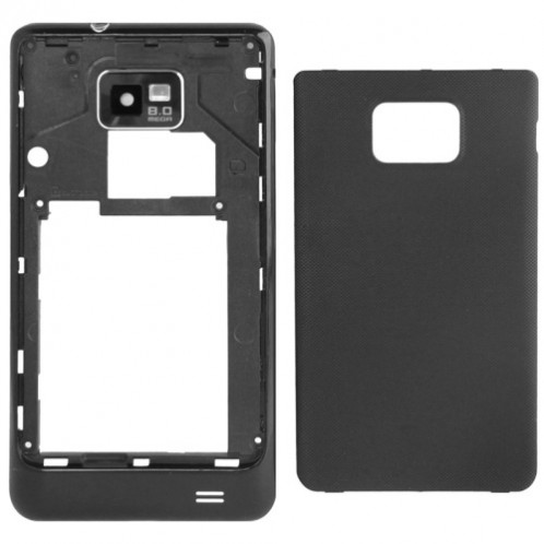 3 en 1 pour Samsung Galaxy S II / i9100 (Cache arrière d'origine + bouton de volume d'origine + châssis complet d'origine) (Noir) S30231810-07