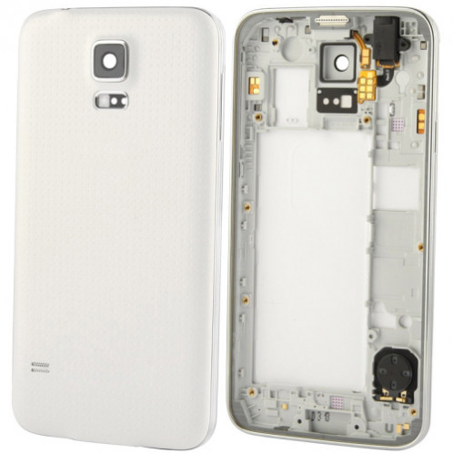 Version OEM LCD Middle Board avec le bouton de câble et la couverture arrière, pour Samsung Galaxy S5 / G900 (blanc) SV286E157-05