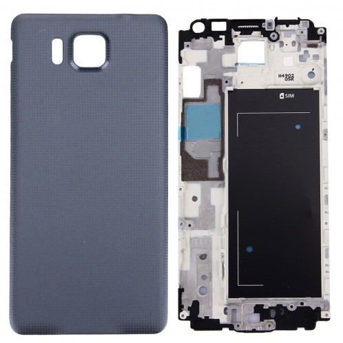 iPartsBuy Remplacement de la couverture complète du boîtier (boîtier avant LCD cadre lunette + remplacement de la couverture arrière de la batterie) pour Samsung Galaxy Alpha / G850 (noir) SI153B353-07