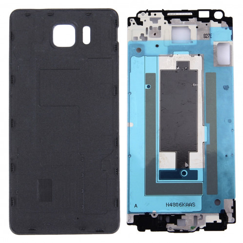iPartsBuy Remplacement de la couverture complète du boîtier (boîtier avant LCD cadre lunette + remplacement de la couverture arrière de la batterie) pour Samsung Galaxy Alpha / G850 (noir) SI153B353-07