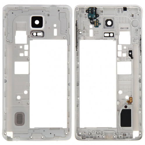 iPartsBuy Moyen Cadre Bazel Retour Plaque Logement Caméra Lens Remplacement pour Samsung Galaxy Note 4 / N910F (Blanc) SI160W187-09