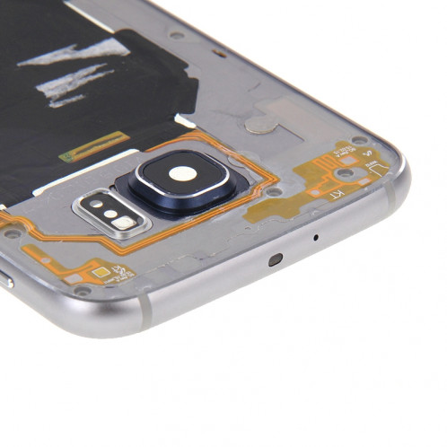 iPartsBuy Retour Plaque Boîtier Caméra Lens Remplacement du Panneau avec des Touches Latérales et Buzzer Ringer Haut-Parleur pour Samsung Galaxy S6 / G920F (Gris) SI179H1865-09