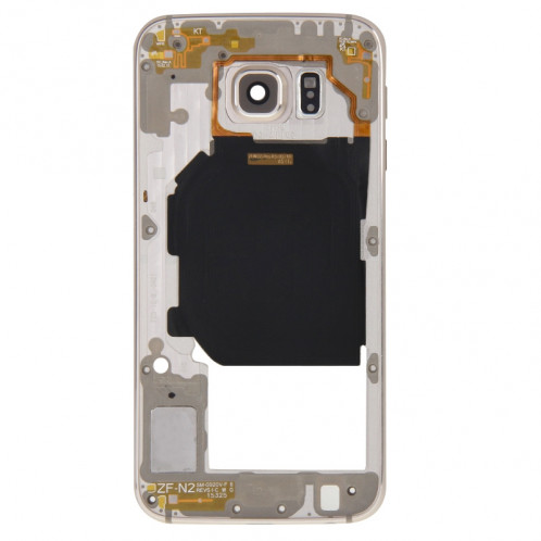 iPartsBuy Retour Plaque Boîtier Caméra Lens Remplacement du Panneau avec des Touches Latérales et Buzzer Ringer Haut-Parleur pour Samsung Galaxy S6 / G920F (Gold) SI179J681-09