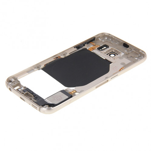iPartsBuy Retour Plaque Boîtier Caméra Lens Remplacement du Panneau avec des Touches Latérales et Buzzer Ringer Haut-Parleur pour Samsung Galaxy S6 / G920F (Gold) SI179J681-09