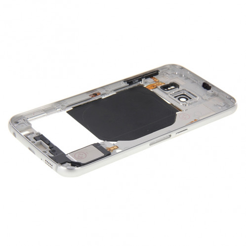 iPartsBuy Retour Plaque Boîtier Caméra Lens Remplacement du Panneau avec des Touches Latérales et Buzzer Ringer Haut-Parleur pour Samsung Galaxy S6 / G920F (Blanc) SI179W1461-09