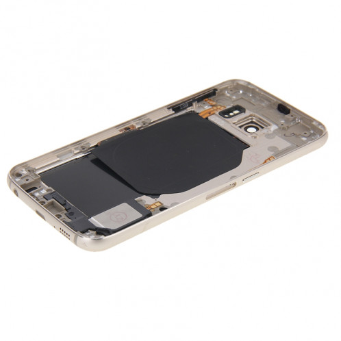 iPartsBuy Remplacement de la couverture de logement complet (panneau de lentille de logement de la plaque arrière + remplacement de la couverture arrière de la batterie) pour Samsung Galaxy S6 / G920F (Gold) SI180J801-09