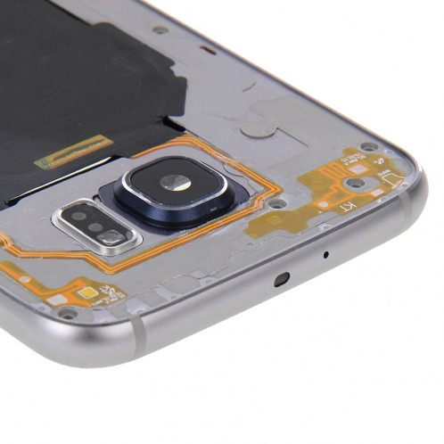 iPartsBuy Remplacement de la couverture du boîtier complet (boîtier avant LCD cadre lunette + boîtier arrière de la plaque de remplacement de l'objectif de la caméra) pour Samsung Galaxy S6 / G920F (gris) SI181H627-09