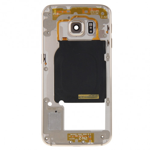 iPartsBuy Retour Plaque Boîtier Caméra Lens Panel avec Touches Latérales et Buzzer Ringer Haut-Parleur pour Samsung Galaxy S6 Edge / G925 (Gold) SI191J1323-09