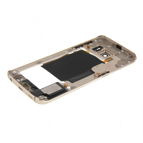 iPartsBuy Retour Plaque Boîtier Caméra Lens Panel avec Touches Latérales et Buzzer Ringer Haut-Parleur pour Samsung Galaxy S6 Edge / G925 (Gold) SI191J1323-09