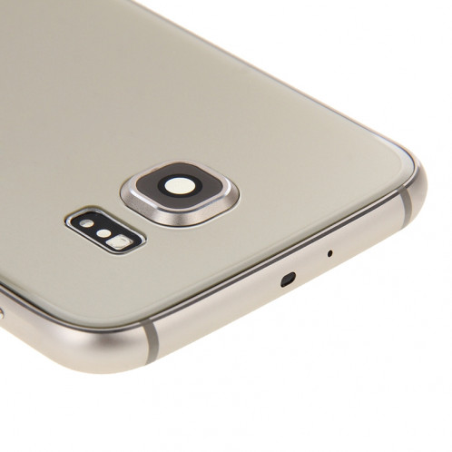 iPartsAchet couvercle du boîtier complet (plaque de logement arrière de la lentille de la caméra + panneau arrière de la batterie) pour Samsung Galaxy S6 Edge / G925 (Gold) SI192J937-09