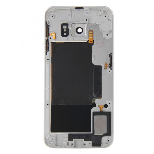 iPartsBuy Couvercle du boîtier complet (face arrière du boîtier de la lentille de la caméra + couvercle arrière de la batterie) pour Samsung Galaxy S6 Edge / G925 (blanc) SI192W1983-09