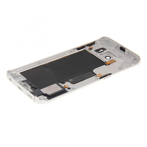iPartsBuy Couvercle du boîtier complet (face arrière du boîtier de la lentille de la caméra + couvercle arrière de la batterie) pour Samsung Galaxy S6 Edge / G925 (blanc) SI192W1983-09