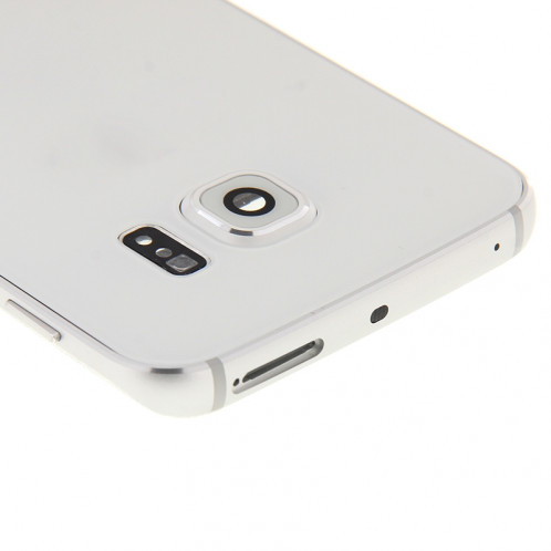 iPartsAchet couvercle du boîtier complet (boîtier avant LCD cadre lunette + plaque arrière boîtier de la caméra lentille + couvercle arrière de la batterie) pour Samsung Galaxy S6 Edge / G925 (blanc) SI193W1609-09