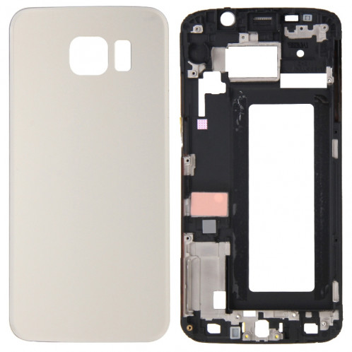 iPartsBuy Full Housing Cover (Boîtier avant LCD Cadre lunette + couvercle arrière de la batterie) pour Samsung Galaxy S6 Edge / G925 (Gold) SI194J664-08