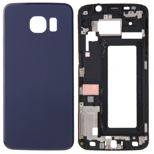 iPartsBuy Full Housing Cover (boîtier avant LCD Cadre lunette + couvercle arrière de la batterie) pour Samsung Galaxy S6 Edge / G925 (Bleu) SI194L283-08