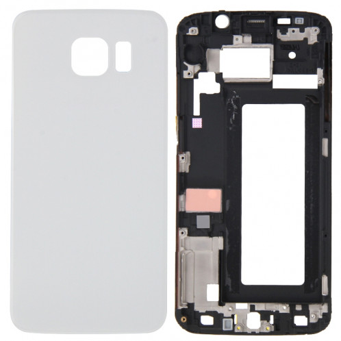 iPartsBuy Couvercle complet du boîtier (Boîtier avant Cadre LCD Cadre + Cache arrière de la batterie) pour Samsung Galaxy S6 Edge / G925 (Blanc) SI194W411-08