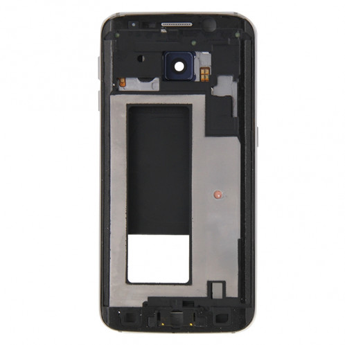 iPartsBuy Couvercle du boîtier complet (boîtier avant LCD cadre lunette + plaque arrière logement caméra lentille panneau) pour Samsung Galaxy S6 Edge / G925 (gris) SI195H804-09