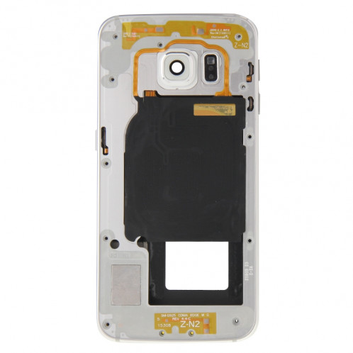 iPartsBuy Couvercle du boîtier complet (boîtier avant LCD cadre lunette + plaque arrière logement caméra lentille) pour Samsung Galaxy S6 Edge / G925 (argent) SI195S1038-09