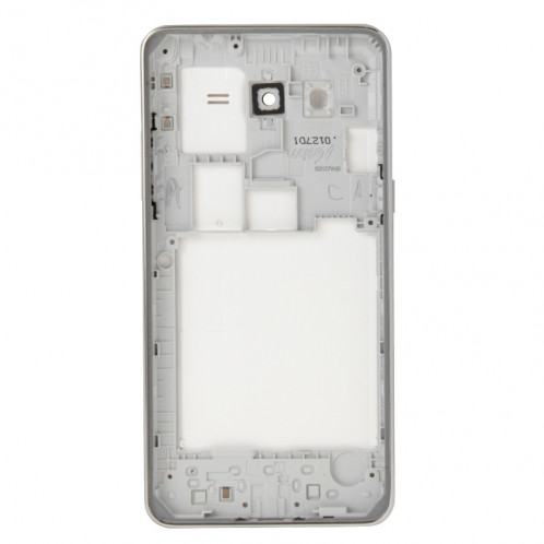 iPartsAcheter pour Samsung Galaxy Grand Prime / G530 (Version Double carte SIM) Couvercle du boîtier complet (cadre médian Bazel + couvercle arrière de la batterie) + bouton d'accueil (blanc) SI219W1241-010