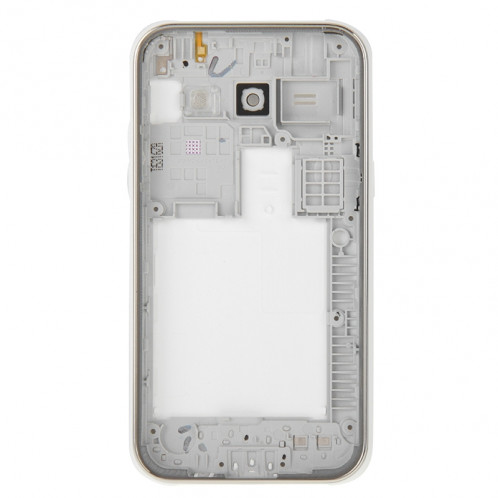 iPartsBuy Remplacement complet de la couverture du boîtier (cadre intermédiaire Bazel + couvercle arrière de la batterie) + Remplacement du bouton de la maison pour Samsung Galaxy J1 / J100 (blanc) SI224W1152-010