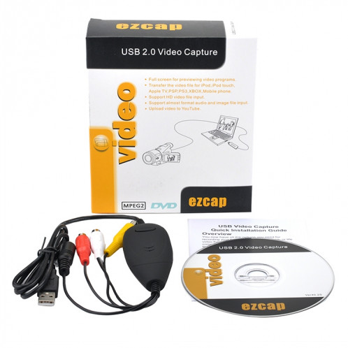 EZCAP USB 2.0 Capture vidéo, support MPEG 2 Format d'enregistrement, Système télévisé: PAL / NTSC (Noir) SE09061631-05