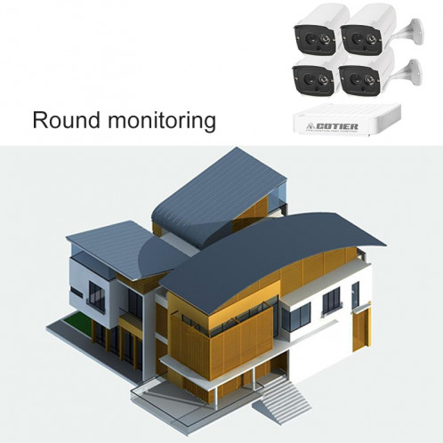 Kit caméra NVR pour caméra IP méga pixel COTIER N4B7-Mini / L 4 Ch 720P, vision nocturne / détection de mouvement, distance IR: 20 m SC35461393-018