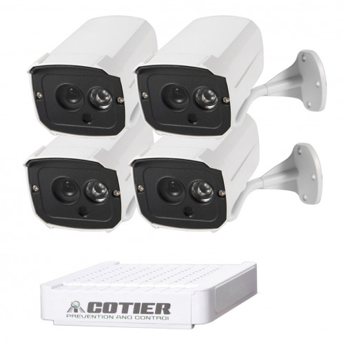 Kit caméra NVR pour caméra IP méga pixel COTIER N4B7-Mini / L 4 Ch 720P, vision nocturne / détection de mouvement, distance IR: 20 m SC35461393-018