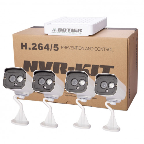 Kit caméra NVR pour caméra IP méga pixel COTIER N4B7-Mini / L 4 Ch 720P, vision nocturne / détection de mouvement, distance IR: 20 m SC35461393-018