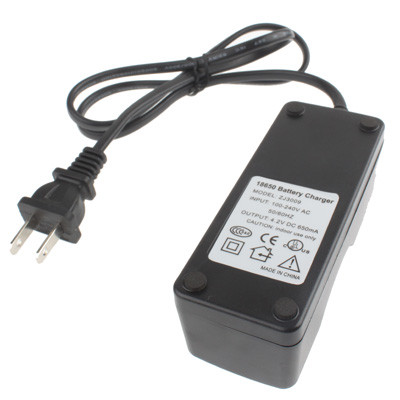 Chargeur de batterie pour 18650, sortie: 4.2V / 650mA, prise américaine (noire) SH021931-04