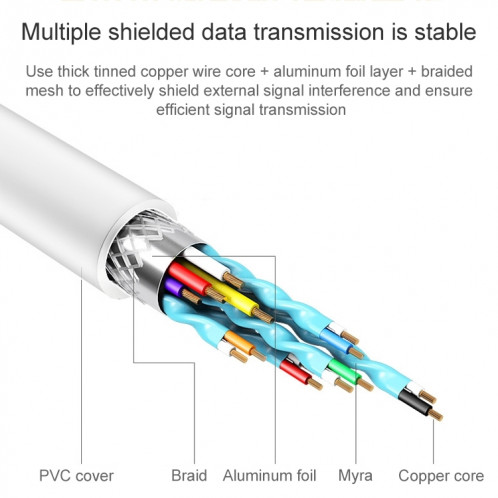 Câble USB 2.0 vers USB-C / Type-C 3.1 de 1 m, Câble USB 2.0 vers USB-C / Type-C 3.1 de 1 m (Blanc) SH013W1680-06