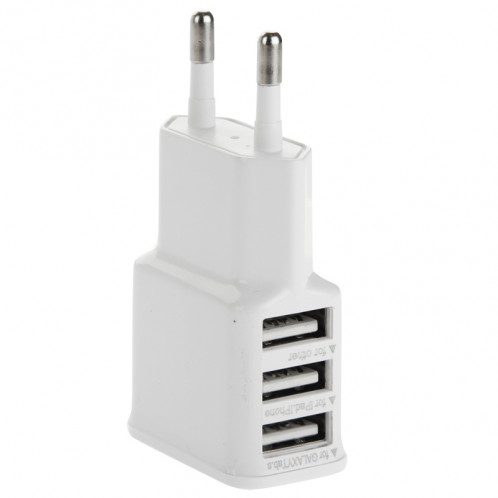 5V 2A UE Plug 3 USB Chargeur Adaptateur, Pour iPhone, Galaxy, Huawei, Xiaomi, LG, HTC et autres téléphones intelligents (Blanc) SH23101419-04