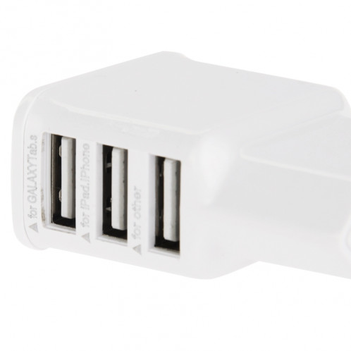 5V 2A UE Plug 3 USB Chargeur Adaptateur, Pour iPhone, Galaxy, Huawei, Xiaomi, LG, HTC et autres téléphones intelligents (Blanc) SH23101419-04
