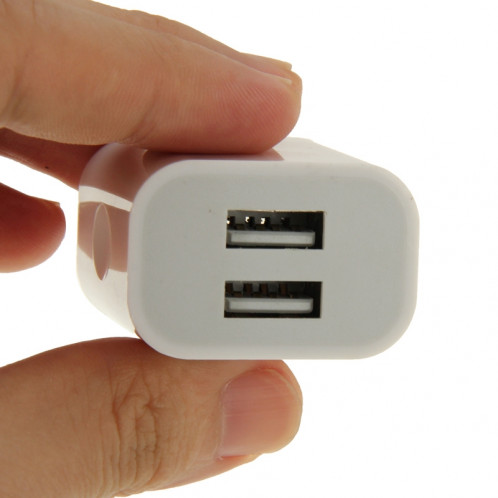 Chargeur USB 2-Ports 5V 2.1A EU Plug, Pour iPad, iPhone, Galaxy, Huawei, Xiaomi, LG, HTC et autres téléphones intelligents, Périphériques rechargeables (Blanc) SH019W1068-04