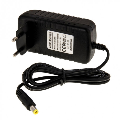 Prise EU Adaptateur secteur AC 100-240V à DC 24V 1.5A, embouts: 5,5 x 2,1 mm, longueur du câble: environ 1,2 m (noir) SH5004557-05