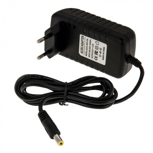 Adaptateur secteur UE Plug AC 100-240V à DC 12V 3A, embouts: 5,5 x 2,1 mm, longueur du câble: environ 1,2 m (noir) SH000B23-05