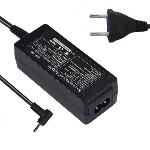 Adaptateur d'alimentation universel 19V 2.1A 40W 2.5x0.7mm chargeur pour Asus N17908 / V85 / R33030 / EXA0901 / XH ordinateur portable avec câble AC, prise de l'UE SU66601835-04