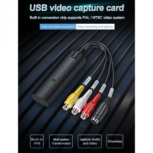 DVD Maker USB 2.0 Capture et édition vidéo (Easy CAP), prise en charge du format de compression MPEG-1 / MPEG-2, puce: EM2860, DC60 + SH050B1160-012