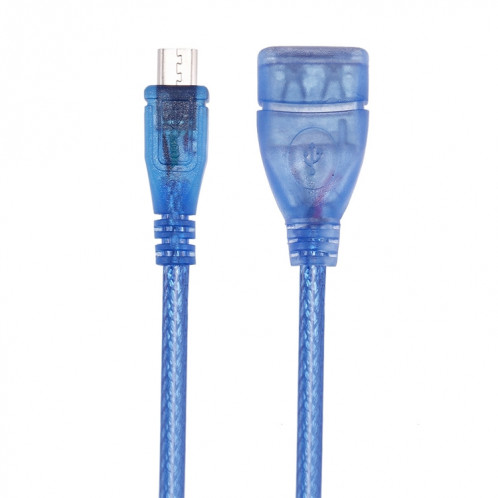Câble adaptateur de convertisseur de 29 cm Micro USB mâle vers USB 2.0 femelle OTG, 29cm Micro USB Mâle vers USB 2.0 Femelle OTG Convertisseur Câble Adaptateur (Bleu) SHA157305-05