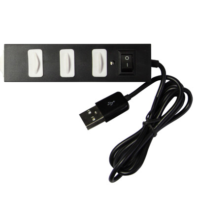 HUB USB 2.0 Haute Vitesse 4 Ports avec Anti-Poussière et Interrupteur, Plug and Play (Noir) SH207B1443-05