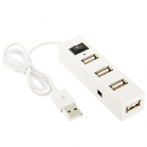 HUB USB 2.0 haute vitesse 4 ports avec commutateur, plug and play (blanc) SH207W192-05