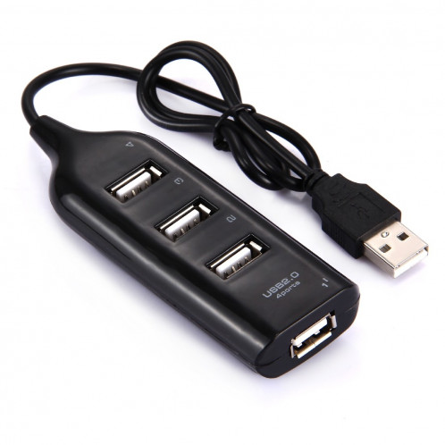 4 Ports USB 2.0 HUB, Longueur du câble: 30cm (Noir) S410341873-05