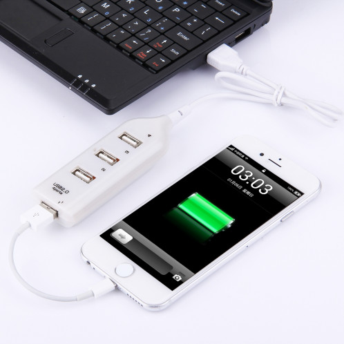 4 Ports USB 2.0 HUB, Longueur du câble: 30cm (Beige + Blanc) S4034W769-07