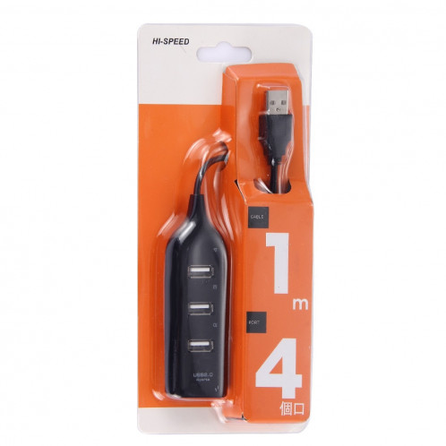 4 Ports USB 2.0 HUB, Longueur du câble: 30cm (Noir) S410341873-05