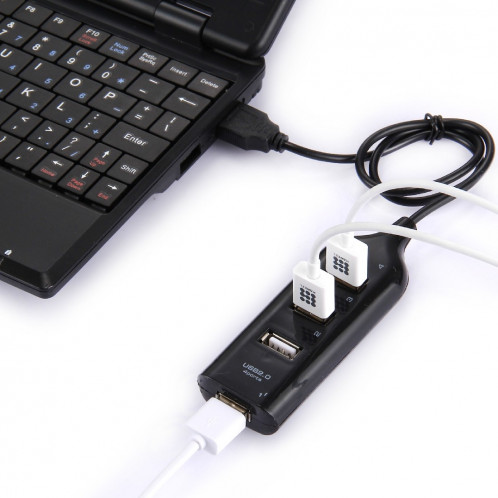 4 Ports USB 2.0 HUB, Longueur du câble: 30cm (Noir) S410341873-05