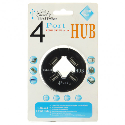 4 Ports USB 2.0 Haute Vitesse HUB (Noir) S41075439-05