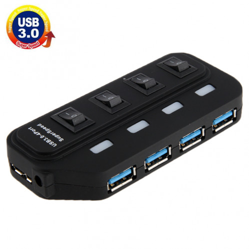 4 Ports USB 3.0 HUB, Super Vitesse 5 Gbps, Plug and Play, Support 1 To S43006440-07
