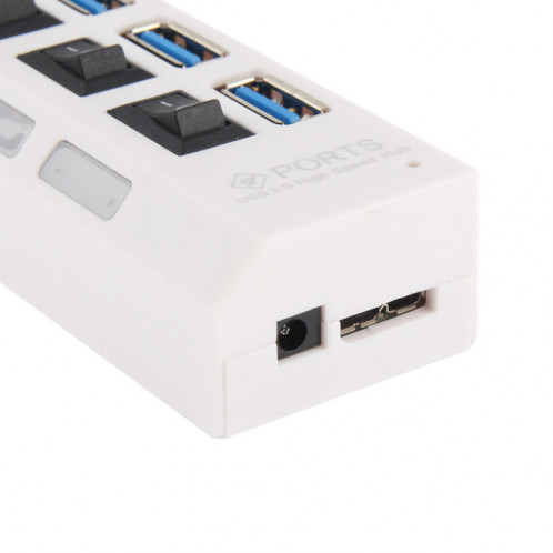 4 Ports USB 3.0 HUB, Super Vitesse 5Gbps, Plug and Play, Support 1 To (Blanc) S4007W674-07