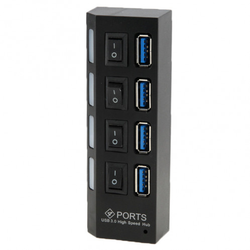 4 Ports USB 3.0 HUB, Super Vitesse 5 Gbps, Plug and Play, Support 1 To (Noir) S43007667-07